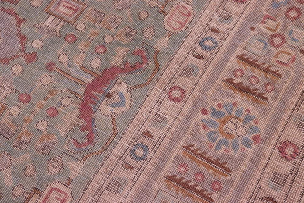 handmade Vintage Tabriz Green Gray Hand Knotted RECTANGLE 100% WOOL area rug 8X11