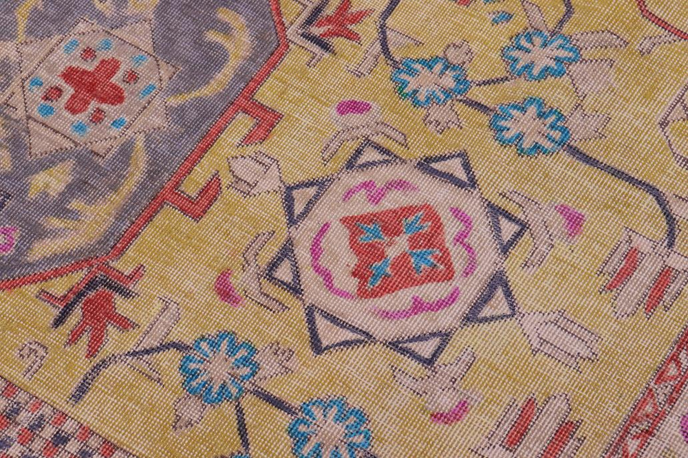 handmade Vintage Tabriz Yellow Gray Hand Knotted RECTANGLE 100% WOOL area rug 9X12