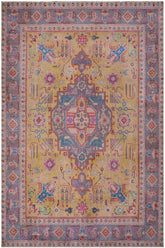 handmade Vintage Tabriz Yellow Gray Hand Knotted RECTANGLE 100% WOOL area rug 9X12