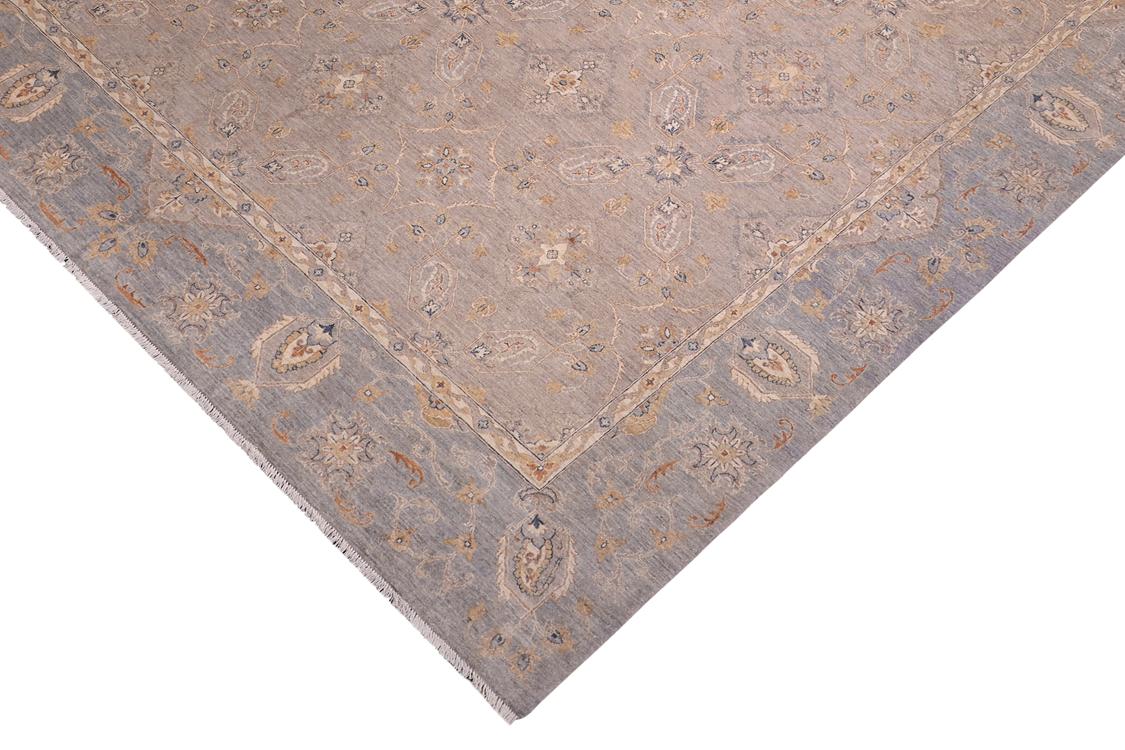 handmade Traditional Kafkaz Gray Blue Hand Knotted RECTANGLE 100% WOOL area rug 12 x 15