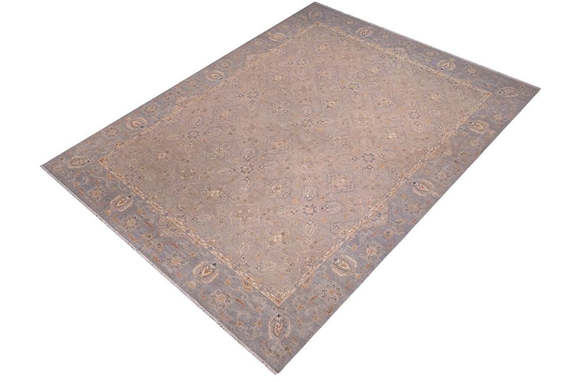 handmade Traditional Kafkaz Gray Blue Hand Knotted RECTANGLE 100% WOOL area rug 12 x 15