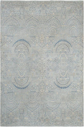 handmade Modern Modern Blue Beige Hand Knotted RECTANGLE 100% WOOL area rug 10X14