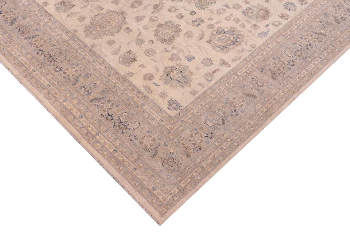 handmade Traditional Kafkaz Beige Tan Hand Knotted RECTANGLE 100% WOOL area rug 12 x 15