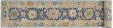 handmade Traditional Oushak Blue Beige Hand Knotted RUNNER 100% WOOL area rug 3' x 19'