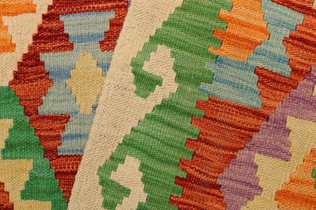 Flat Weave Kilim, Antique, Navaho, Vintage, Handmade, Geometric Kilim Rust Beige Hand-Woven Rectangle 100% Wool Area Rug 4 x 6