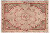 handmade Traditional Abusson Lt. Gray Green Hand Knotted RECTANGLE 100% WOOL area rug 9x12