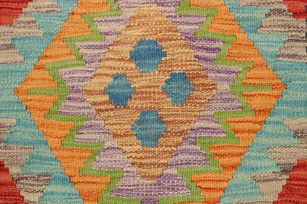 Flat Weave Kilim, Antique, Navaho, Vintage, Handmade, Geometric Kilim Blue Black Hand-Woven Rectangle 100% Wool Area Rug 2 x 3