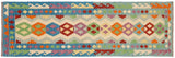 Rustic Turkish Kilim Taliyah Hand-Woven Wool Runner - 2'8'' x 9'5''