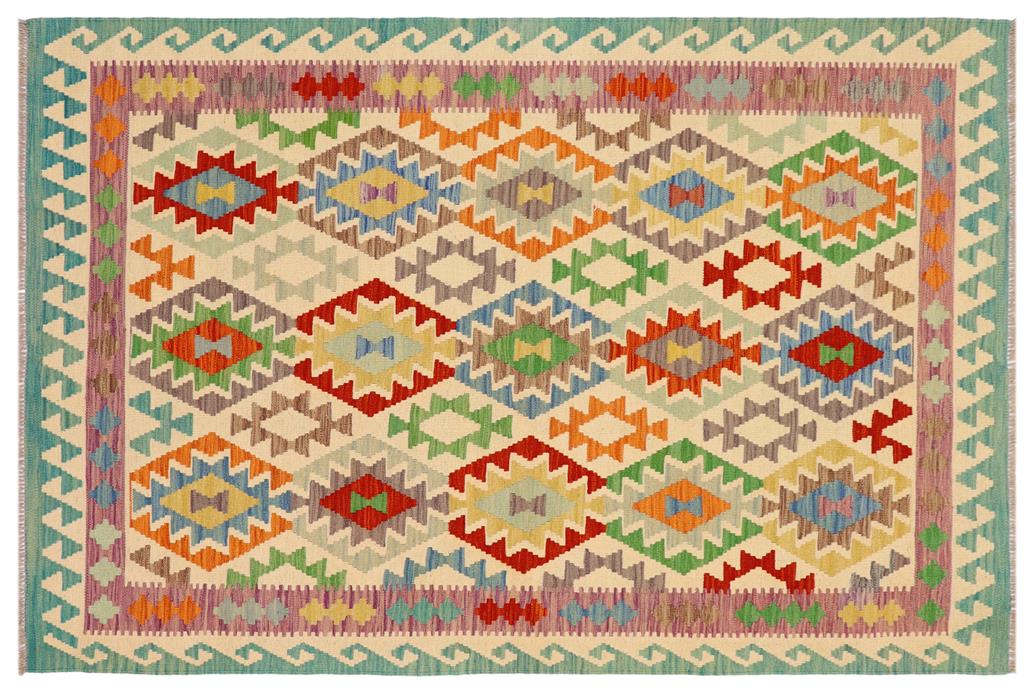 Flat Weave Kilim, Antique, Navaho, Vintage, Handmade, Geometric Kilim Beige Rust Hand-Woven Rectangle 100% Wool Area Rug 5 x 7