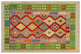 handmade Geometric Kilim Rust Green Hand-Woven RECTANGLE 100% WOOL area rug 4 x 6