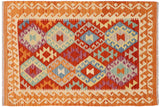 Southwestern Turkish Kilim Koen Hand-Woven Wool Rug - 3'4'' x 4'10''