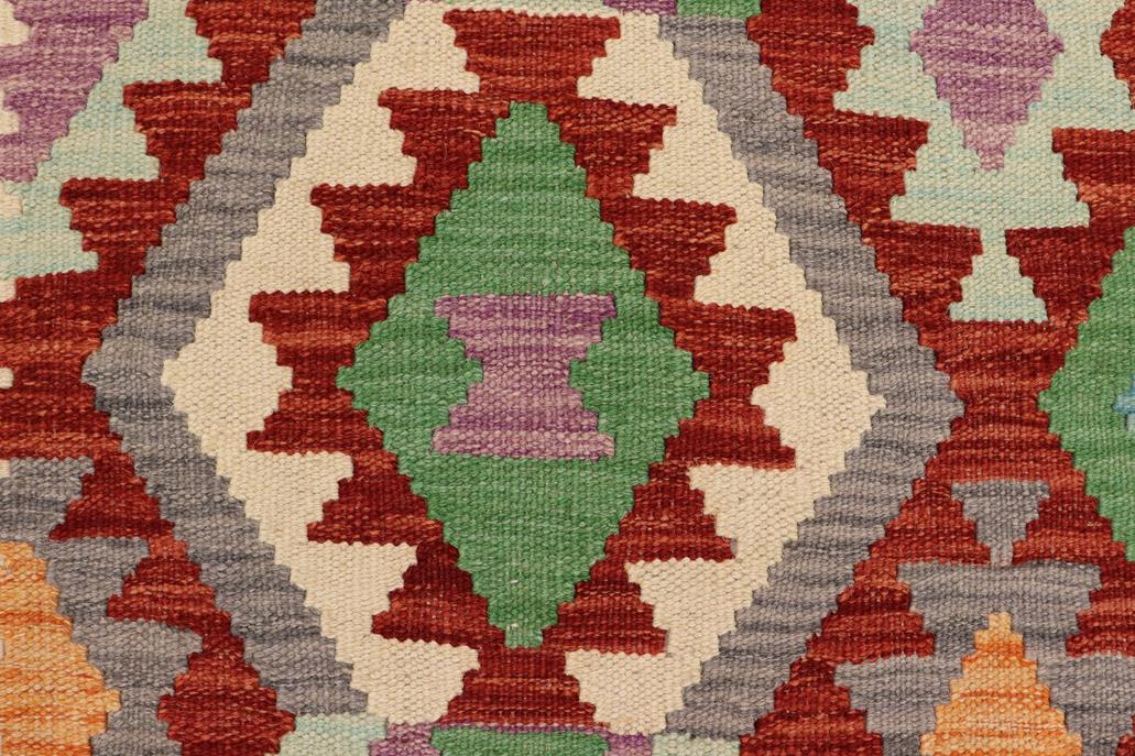 Flat Weave Kilim, Antique, Navaho, Vintage, Handmade, Geometric Kilim Rust Beige Hand-Woven Rectangle 100% Wool Area Rug 5 x 6
