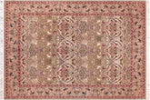 handmade Transitional Lily Green Rust Hand Knotted RECTANGLE 100% WOOL area rug 9x12