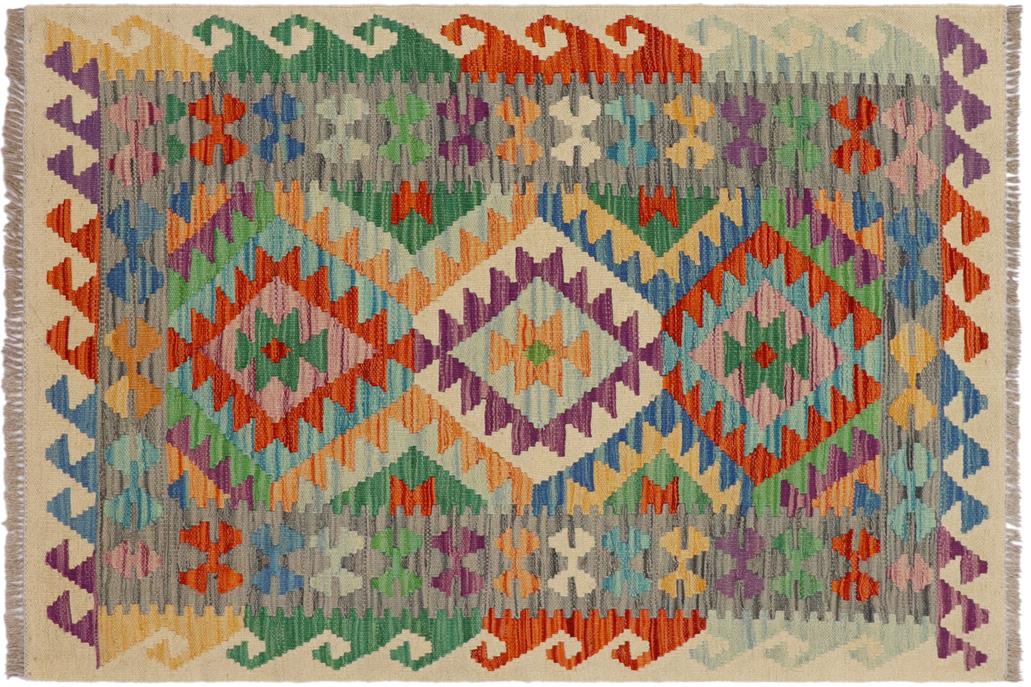 Flat Weave Kilim, Antique, Navaho, Vintage, Handmade, Geometric Kilim Rust Gray Hand-Woven Rectangle 100% Wool Area Rug 3 x 4