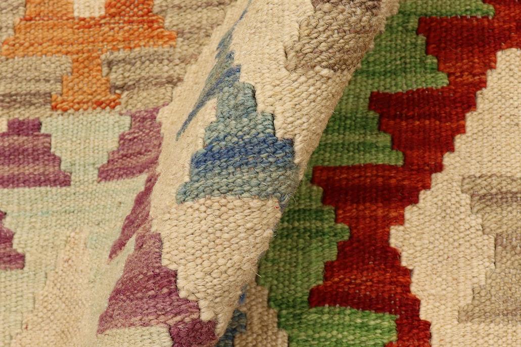 Flat Weave Kilim, Antique, Navaho, Vintage, Handmade, Geometric Kilim Beige Rust Hand-Woven Rectangle 100% Wool Area Rug 6 x 7