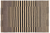handmade Modern Kilim Beige Black Hand-Woven RECTANGLE 100% WOOL area rug 7 x 11
