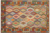 handmade Geometric Kilim Rust Brown Hand-Woven RECTANGLE 100% WOOL area rug 7 x 10