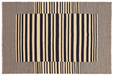 handmade Modern Kilim Beige Black Hand-Woven RECTANGLE 100% WOOL area rug 6 x 8