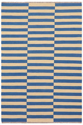 Flat Weave Kilim Antique Navaho Vintage handmade Modern Kilim Black Beige Hand-Woven Rectangle 100% Wool Area Rug 4x6