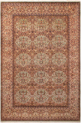 Traditional Usman Caitlin Lt. Green Tan Hand Knotted Area rugs 9X12