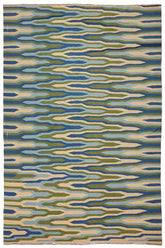 Flat Weave Kilim Antique Navaho Vintage handmade Modern Kilim Blue Beige Hand-Woven Rectangle 100% Wool Area Rug 9x12