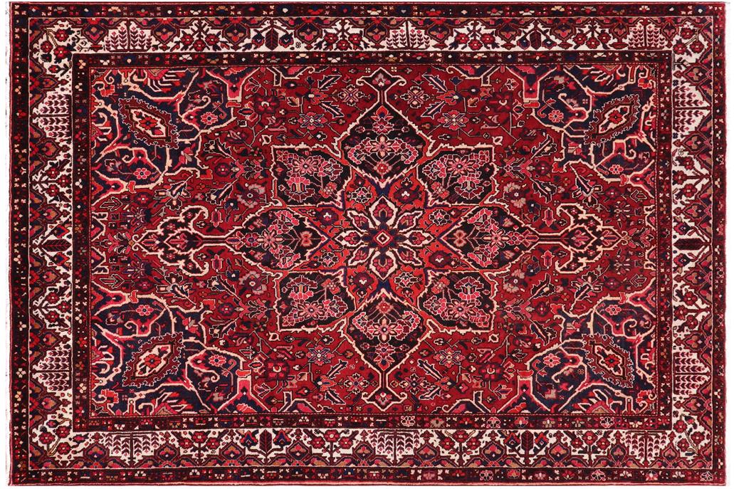 handmade Traditional Heriz Burgundy Beige Hand Knotted RECTANGLE 100% Wool Pile area rug 10x12
