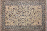 handmade Traditional Nahin Green Blue Hand Knotted RECTANGLE 100% Wool Pile area rug 10x14