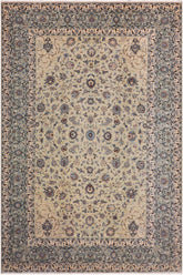 handmade Traditional Nahin Green Blue Hand Knotted RECTANGLE 100% Wool Pile area rug 10x14