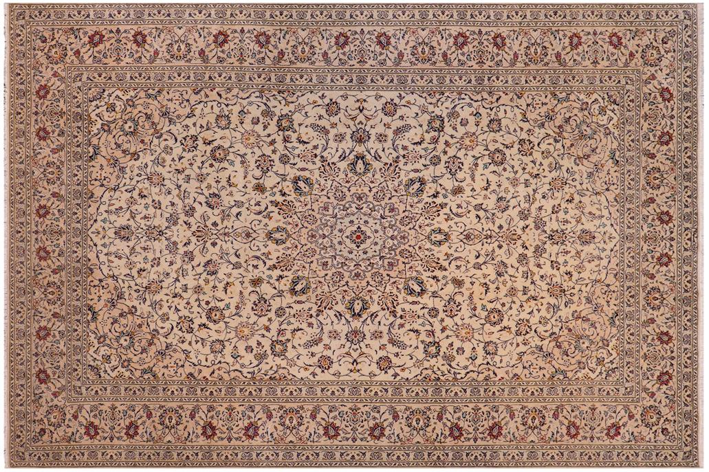handmade Traditional Nahin Beige Tan Hand Knotted RECTANGLE 100% Wool Pile area rug 10x13