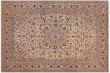 Vintage Antique Nahin Bryson Beige Tan Hand Knotted Wool Rug- 9'9'' x 12'10''