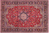 handmade Traditional Kashan Red Blue Hand Knotted RECTANGLE 100% Wool Pile area rug 10x13