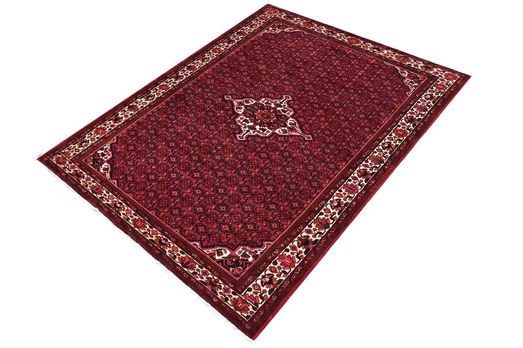 handmade Traditional Tabriz Red Beige Hand Knotted RECTANGLE 100% Wool Pile area rug 7x10