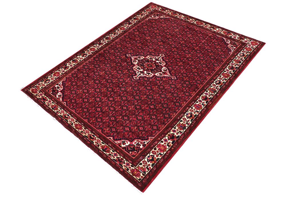handmade Traditional Tabriz Red Beige Hand Knotted RECTANGLE 100% Wool Pile area rug 7x10