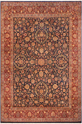 Traditional Dabir Cassie Blue Maroon Hand Knotted Area rugs 9X12