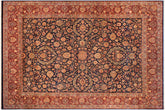 handmade Traditional Dabir Blue Maroon Hand Knotted RECTANGLE 100% WOOL area rug 9 x 12