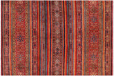 handmade Geometric Kurjean Red Blue Hand Knotted RECTANGLE 100% WOOL area rug 8x10