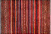 handmade Geometric Kurjean Red Blue Hand Knotted RECTANGLE 100% WOOL area rug 9x13