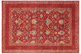 handmade Geometric Kurjean Red Blue Hand Knotted RECTANGLE 100% WOOL area rug 6x8