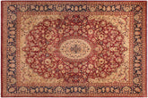 handmade Traditional Hussani Red Blue Hand Knotted RECTANGLE 100% WOOL area rug 9 x 11