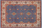 handmade Geometric Kazak Blue Beige Hand Knotted RECTANGLE 100% WOOL area rug 11'X14'
