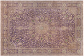 handmade Vintage Sheikh Shaf Purple Green Hand Knotted RECTANGLE 100% WOOL area rug 10' x 13'
