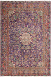 handmade Vintage Sheikh Shaf Blue Rust Hand Knotted RECTANGLE 100% WOOL area rug 10X13