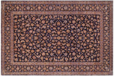 handmade Traditional Kashan Blue Gold Hand Knotted RECTANGLE 100% WOOL area rug 10 x 14