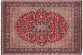 handmade Traditional Kashan Pink Blue Hand Knotted RECTANGLE 100% Wool Pile area rug 10x13