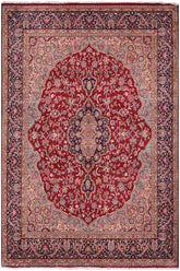 handmade Traditional Kashan Pink Blue Hand Knotted RECTANGLE 100% Wool Pile area rug 10x13