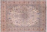 Vintage Antique Nahin Ayaan Beige Peach Hand Knotted Wool Rug- 11'11'' x 16'8''