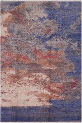 handmade Modern Modern Blue Gray Hand Knotted RECTANGLE BAMBOO SILK area rug 9X12