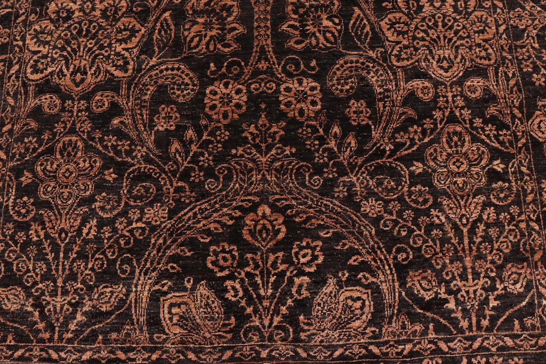 handmade Traditional Kafkaz Black Brown Hand Knotted RECTANGLE 100% WOOL area rug 5 x 7
