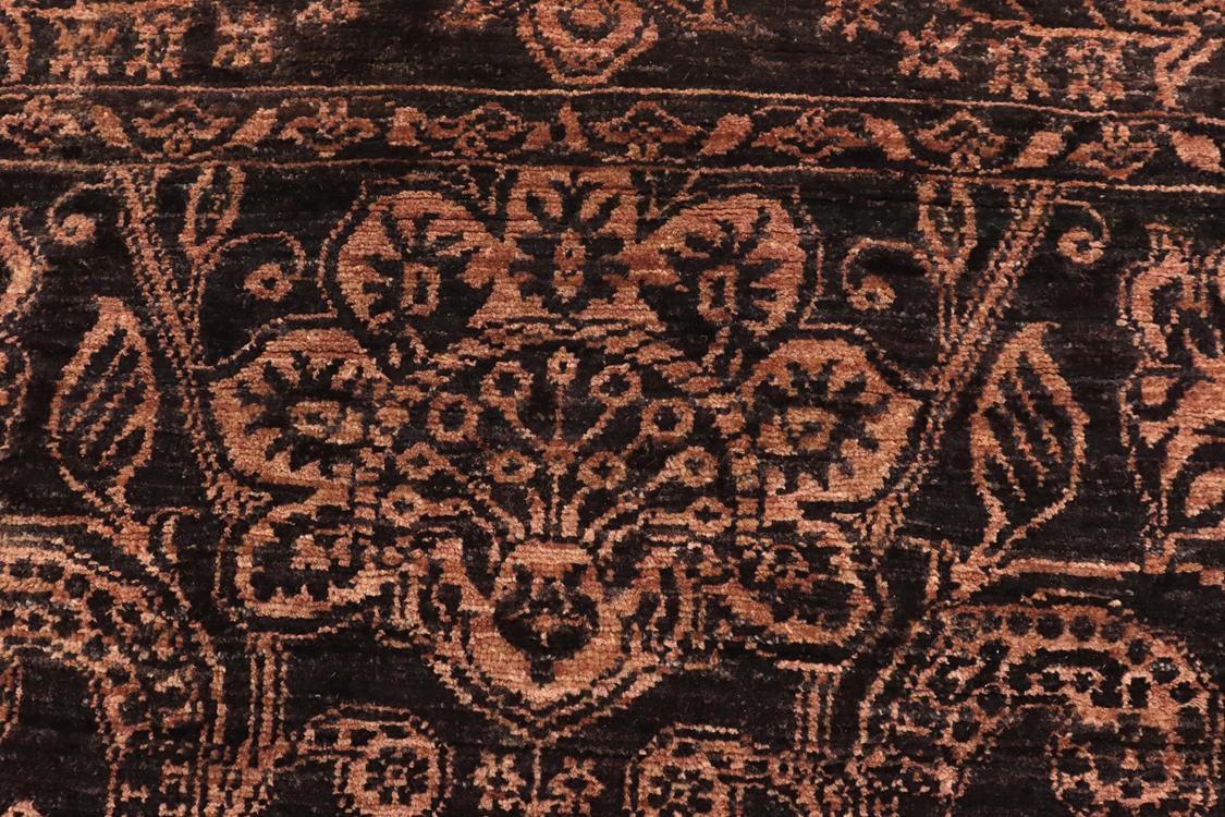 handmade Traditional Kafkaz Black Brown Hand Knotted RECTANGLE 100% WOOL area rug 5 x 7