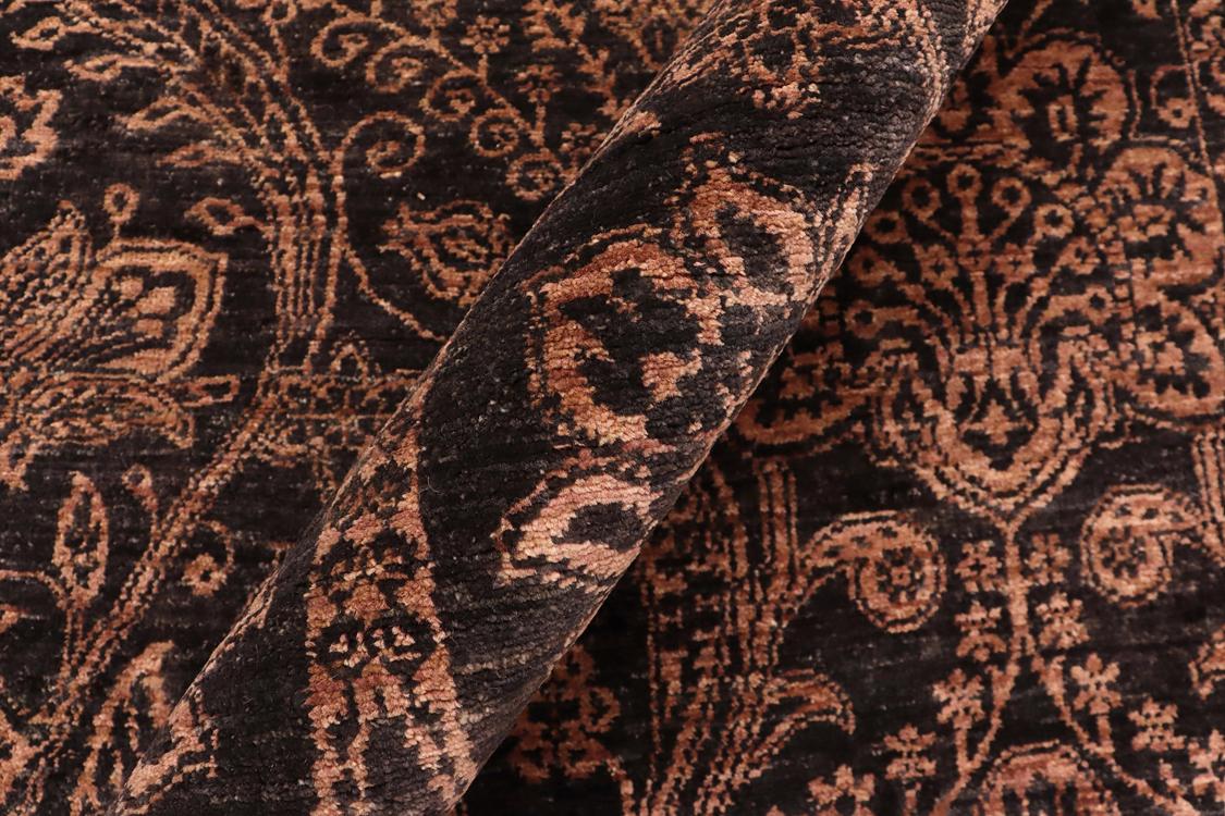 handmade Traditional Kafkaz Black Brown Hand Knotted RECTANGLE 100% WOOL area rug 5 x 7